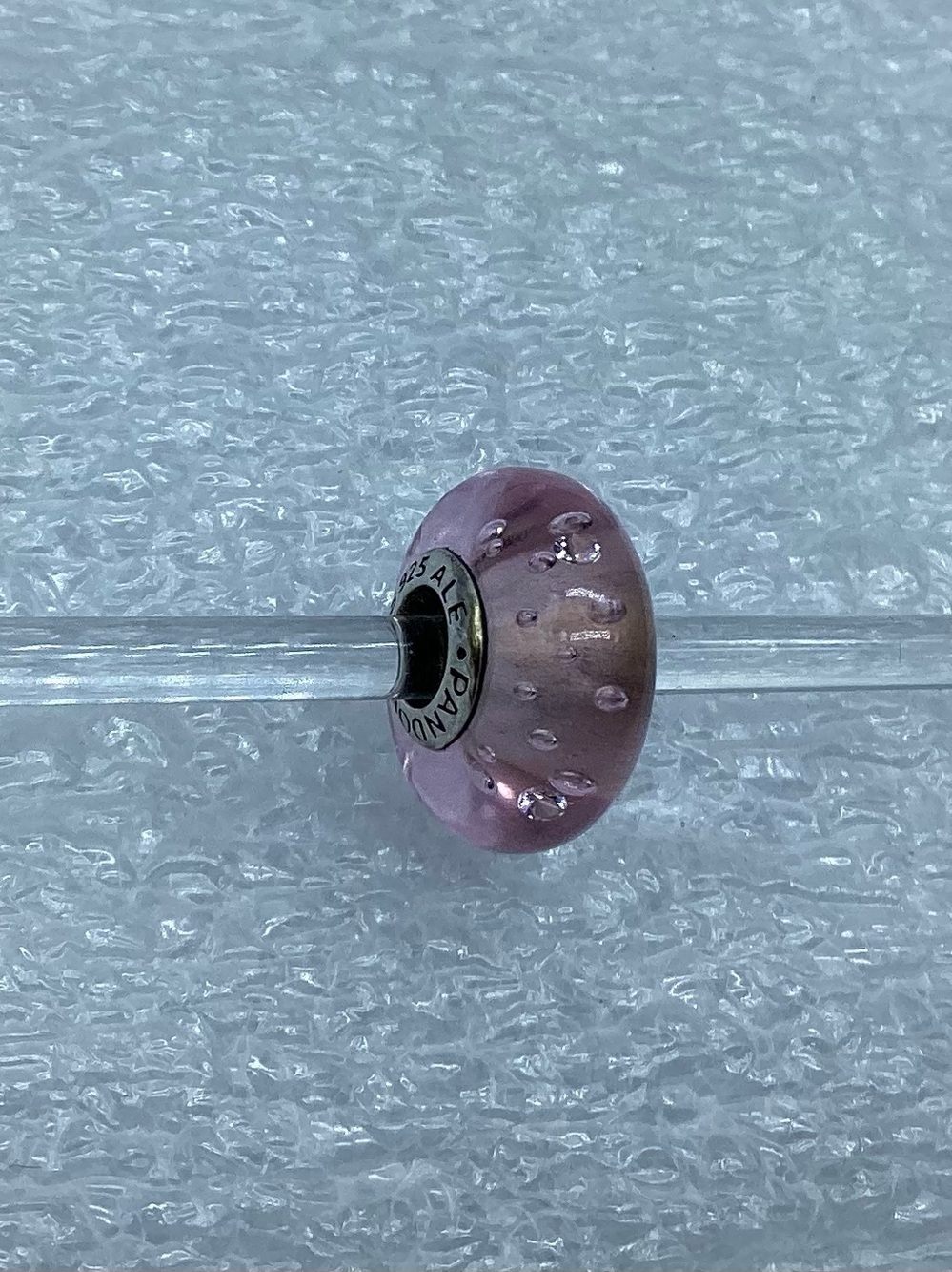 Pandora, “Pink Effervescence” Murano Glass Charm S925ALE #791615CZ M5-5